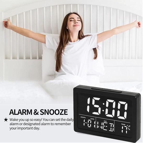Suuri näyttö Yksinkertainen LED-kello sängyn vieressä oleva herätyskello Käytännöllinen monitoiminen elektroninen kello, tyyli1 style2