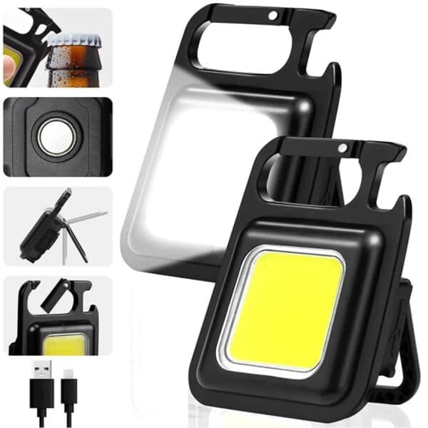 LED-taskulamppu selviytymisavaimenperä karabiinilla [JUN] musta black