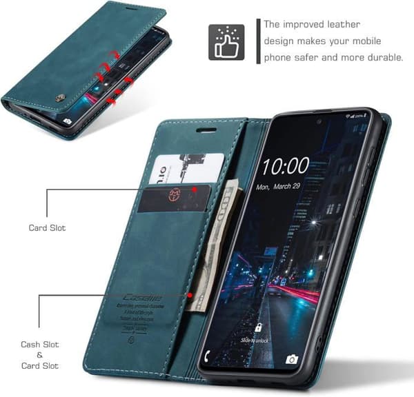 Etui til Samsung Galaxy A33 5G, Premium PU-læder beskyttelsescover, Flip Wallet-etui