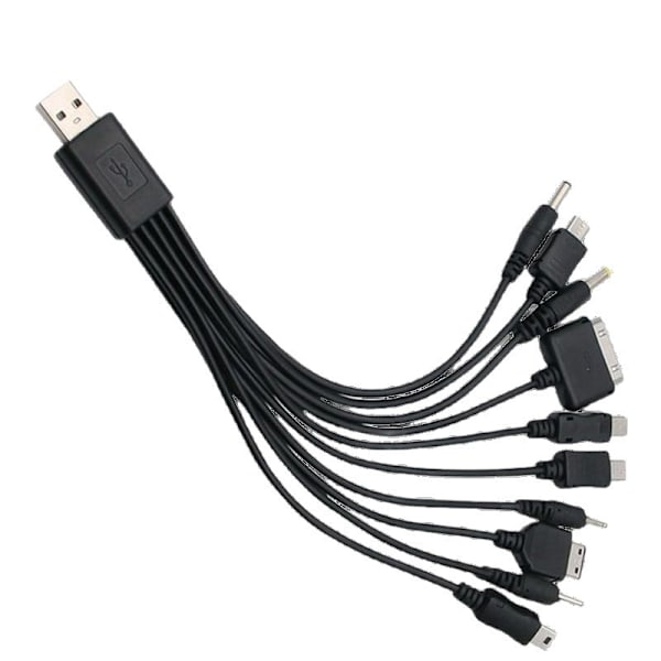 1-pack 10-i-1 Multifunktionell USB-laddningskabel