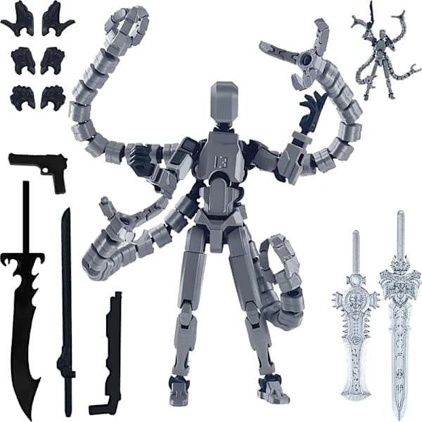 Ferdigmontert 18,3 cm T13 Actionfigur 3D-printet Multi-ed A7 A7