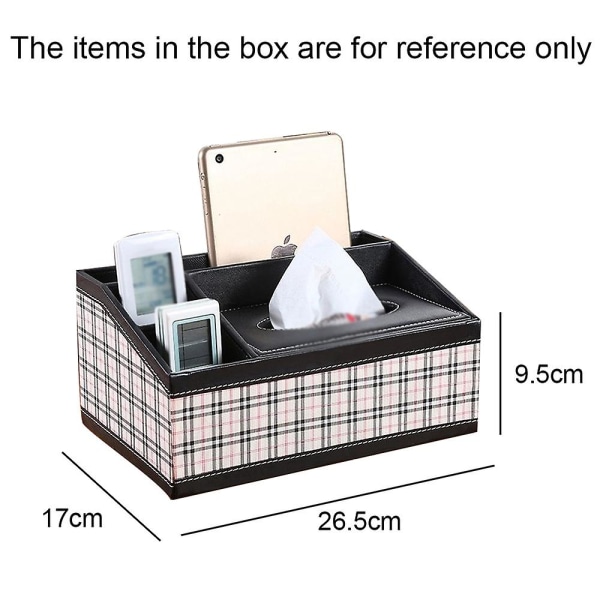 Multifunktionell läder Tissue Box Soffbord Desktop Fjärrkontroll Förvaringsbox style4