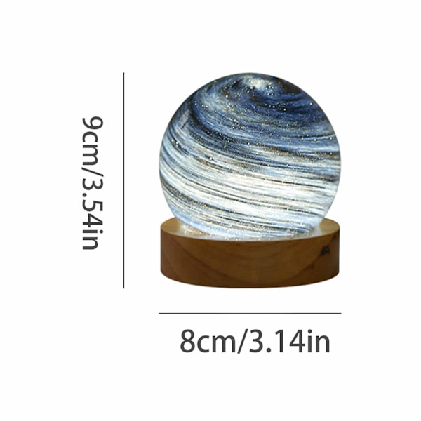 Bästa Rabatt-3d Kristallkula Måne Planet Glob Bordslampa Usb Led Nattlampa Heminredning Gåva With battery C