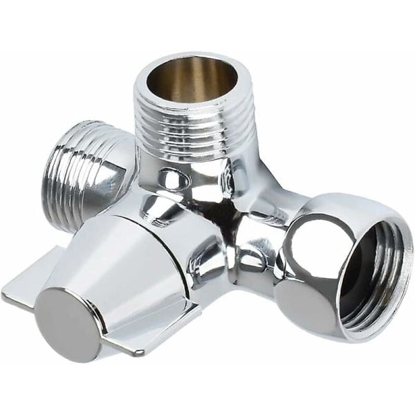Solid Messing 3-vägsventil, 3-vägsavledningsventil, 3-vägsduschventil, G1/2\" T-adapterventil, för dusch, handdusch och avledningsdusch