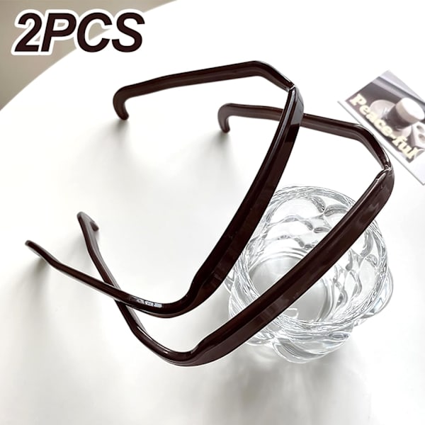 Hårband för lockigt hår, 2 st solglasögonhårband, brunt fyrkantigt hårband, unisex frisyr fixering verktyg för lockigt tjockt hår 1 count (Pack of 2)