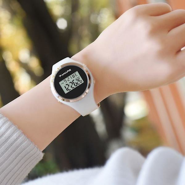 Silikonklocka för damer, utomhussportsklocka, elektroniska klockor, LED-digital, 50 m vattentät, klocka för män, Relogio Feminino 2022 Silicone Black watch