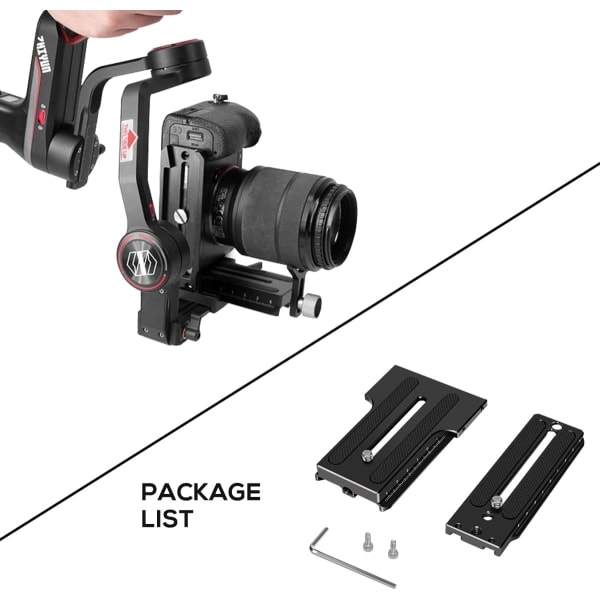 Aluminium L-fäste Vertikal Horisontell Växling Snabbfäste för DJI Ronin RS2 SC2 Zhiyun Weebill-S Gimbal Stabilisator och SLRs