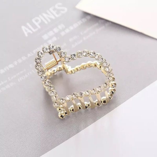 Hårklemme med rhinsten og perler hjerte diamant Heart diamonds
