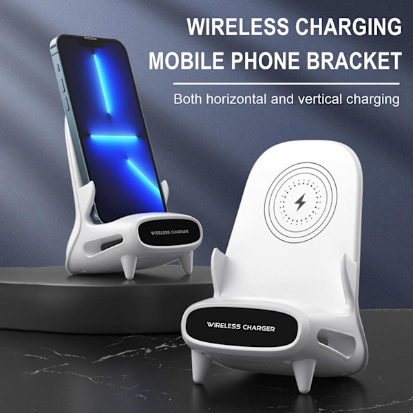 15w trådløs lader  Bærbar mini stol trådløs lader for alle mobiltelefoner Trådløs ladestol Mobiltelefon trådløs lader