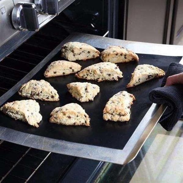 3 grillmattor, ugnsmattor, bakmattor - Non Stick - 40x33 Svart