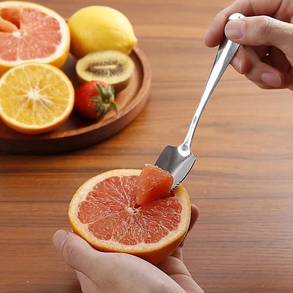 Sunrain Grapefruktskje Sett 6 Deler Matkvalitets Rustfritt Stål Dessertskje Speil Fruktskje, Riflet Grapefrukt Bestikkverktøy, Egnet Co