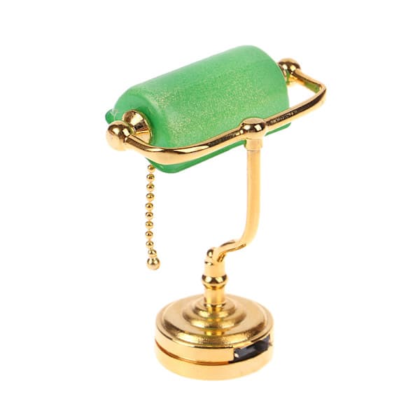1:12 Dukkehus Miniature Bordlampe LED Lampe Grøn Postbud Lys Grøn one size