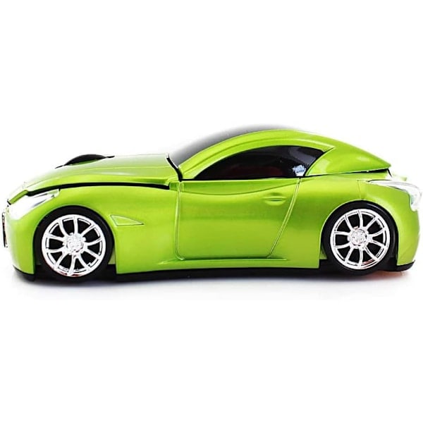 Langaton urheiluautomallihiiri, langaton pöytätietokoneen hiiri 2,4 GHz optinen hiiri, Windowsille, Linuxille ja Mac OS:lle, vihreä Green