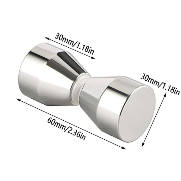 2 st duschdörrhandtag Silver aluminiumlegering duschdörrknopp för duschdörrar, glas Yl -ys