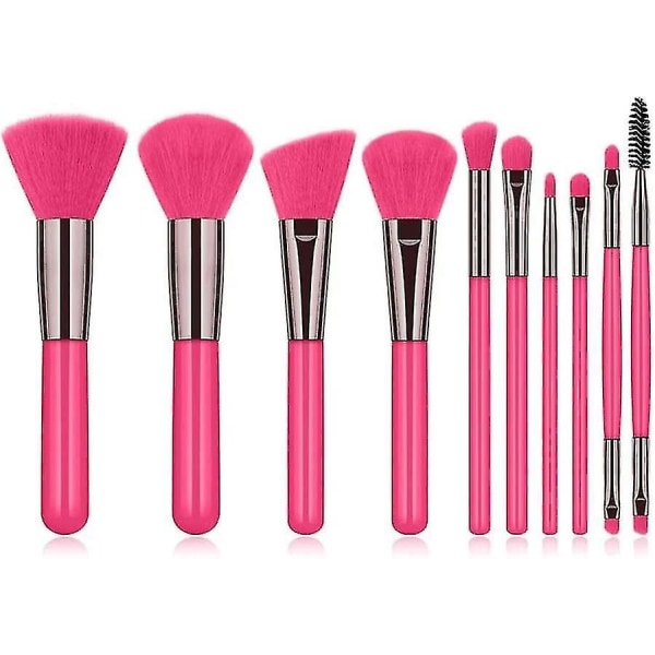 Bestseller Makeup Børster Værktøjssæt Kosmetisk Powder Eye Shadow Foundation Blush Blending Beauty Make Up Brush (Pink)10 stk.