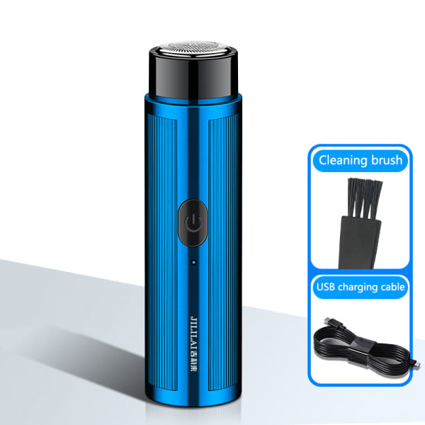 Mini USB sähköparranajokone Razor Portable Rotary ter Head Beard Blue
