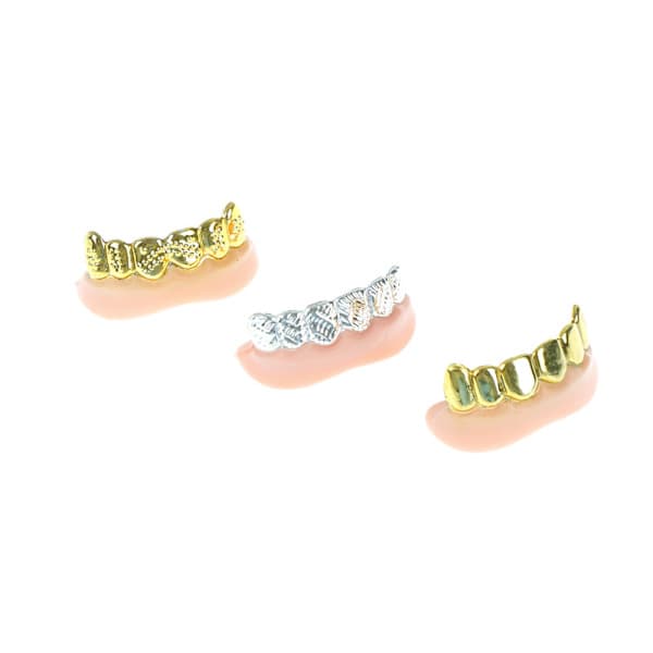 1 st Bling Grillz Bulk Halloween Födelsedagsfest Guld Silver Onesize