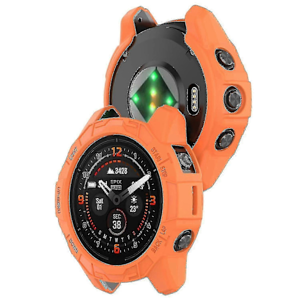 TPU Klockfodral för Garmin Epix Pro 51mm/(gen 2) 51mm /fenix 7x Pro / 7x, Repskyddande Ihåligt Skydd Orange