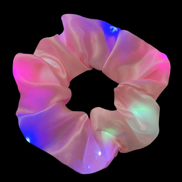 2 st ljusa hår scrunchies, LED scrunchy hårband Tie-dye hår ring band dam ljusa hår accessoarer för födelsedagsfest white