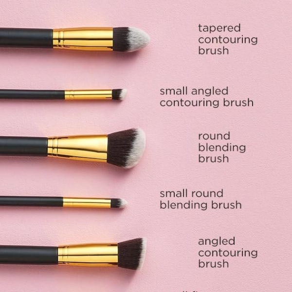 10-Pack - Makeup Brushes Set - Makeup Brush Rosa