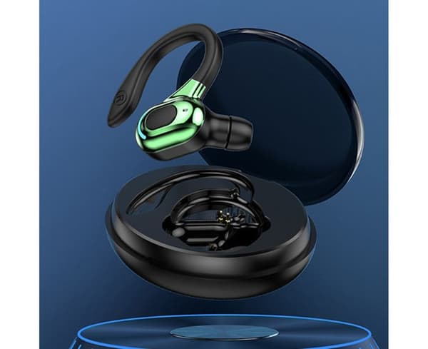 Trådlösa sporthörlurar, brusreducerande, stereo, öronkrok, Bluetooth-kompatibla - Gröna