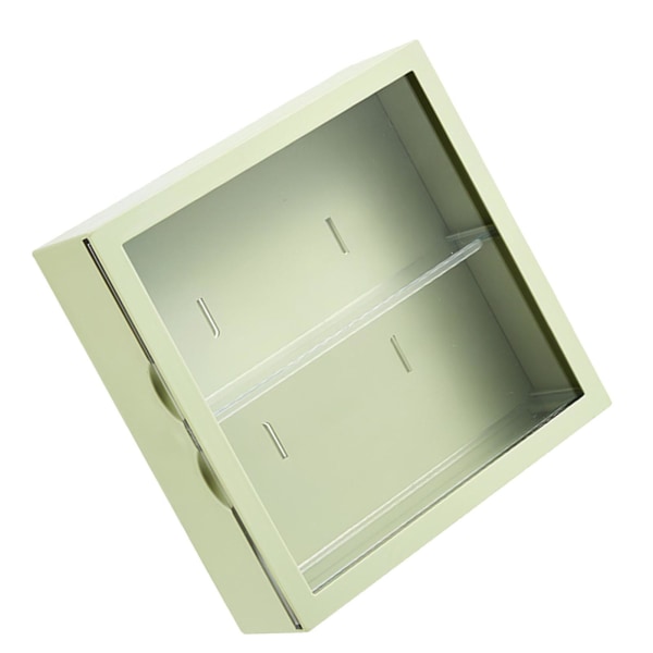 Väggmonterad skyltfönster Blind Box Figurer Display Case Hantverk Förvaringsställ Dammtät Dockleksak Förvaringslåda Avocado Green