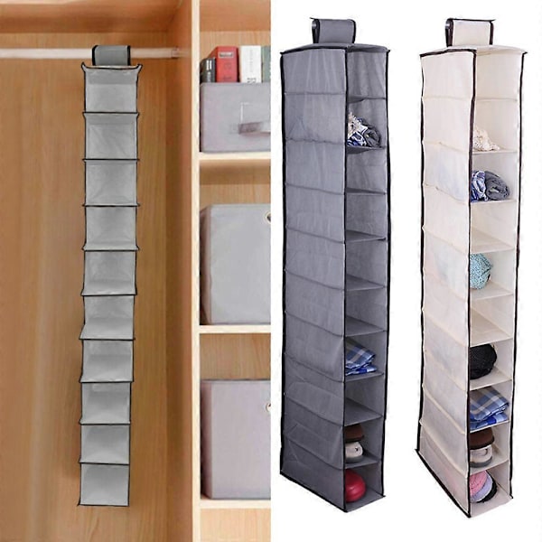 Garderoberhängande Förvaringshylla Klädskåpsorganisatör Kläder Skobox Hängare Väska Grey
