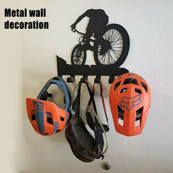 Terrengsykkelutstyrsstativ metallveggdekor terrengsyklingveggkunst Sykkelkunst Silhouette Wall Stick