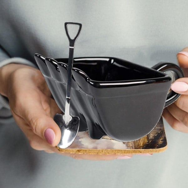 300ml ABS Krus Gravemaskin Gravemaskin Modell Design Kaffe Krus Nyhet Drikkekopp Ny (Svart)