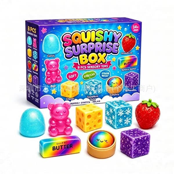 2026 Mystery Dumping Advent Calendar Bun Squeeze Music Decompression Toy Blind Box, 8 kpl:n setti
