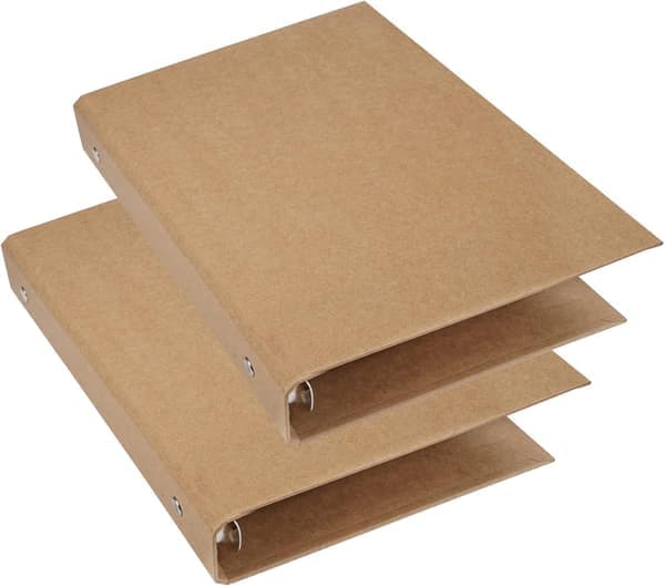 2-pak A5-ringbind med 6 huller, genopfyldeligt kraftpapir-ringbind med 6 ringe - Glad