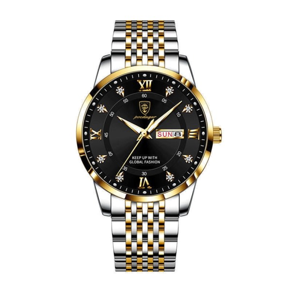 Herreur Fashion Luksus Rustfrit Stål Quartz Lysende C C