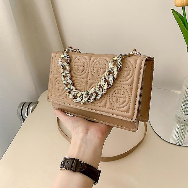 Klassisk Satchel Handväska Dam Messenger Väska Mode En Axelväska Kedjeväska, khaki
