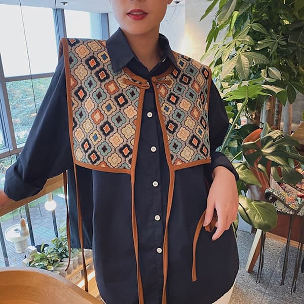 Kvinner Brodert Skjerf Sjal Wrap Blomstrete Skjorte Krage N3 one size N3
