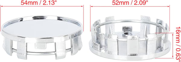 4 stk 54mm 9-bolt universelle sølv navkapsler til bilfælge