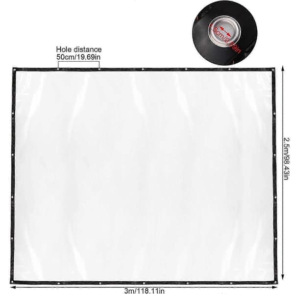 Vedenpitävä kirkas PVC-pressu, raskas läpinäkyvä pressu, terassin maasuoja 300*250cm