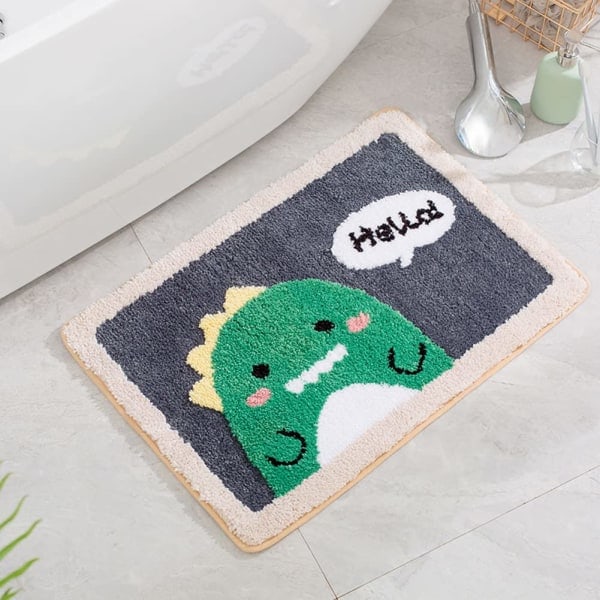 Dinosaurie badrumsmatta tryck barnkammare dekor halkfri 17,7x25,6 tum