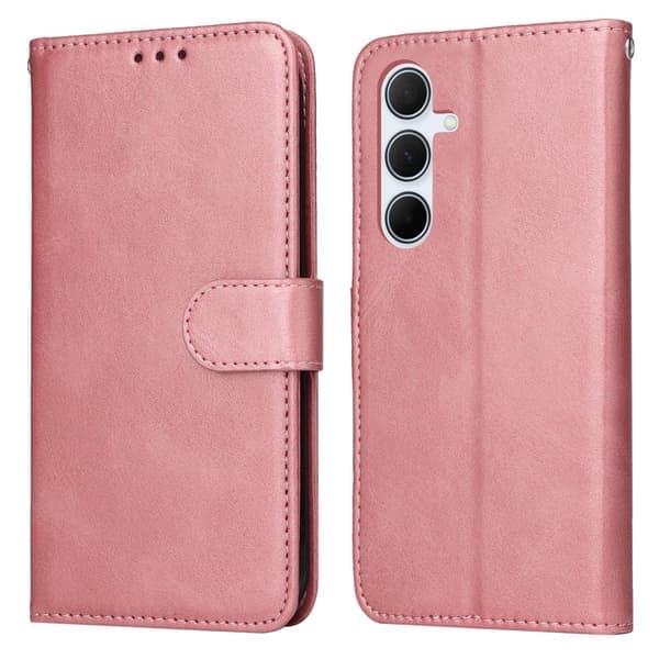 SKALO Samsung A56 5G PU Læder Wallet Case - Flere Farver Pink Pink Rosa