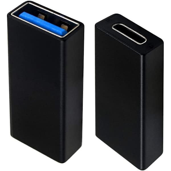 NÖRDIC USB-C naaras–USB-A naaras -adapteri 5Gbps musta