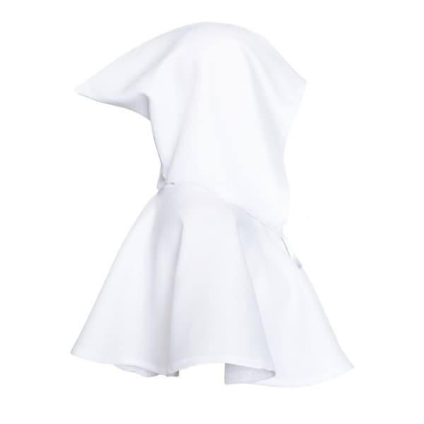 Halloween Hette Cape Sjal Polyester Middelalder Kappe Hatt Foto Rekvisitt Hvit White