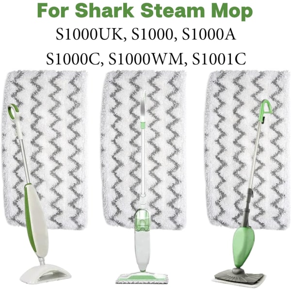 Ångmoppdynor för Shark Steam Mop S1000UK och kompatibel med Beldray BEL01097, tvättbar smutsgreppsabsorberande refill för Shark Steamer-kuddar (4pack)