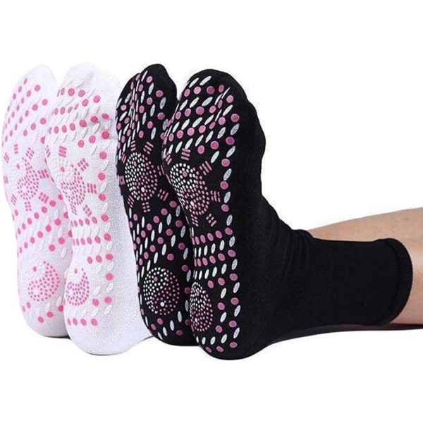2 par termiske sokker Komfortabel åndbar, hvid+sort