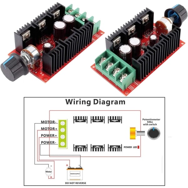 DC-moottorin nopeudensäädin 12V 24V 48V 2000W MAX 10-50V 40A PWM HHO RC-säädin
