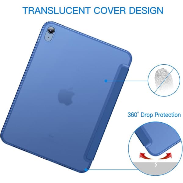Fodral för iPad (A16) 11:e/10:e generationen (2025/2022), Slim Stand Hard Back Case Auto Wake/Sleep-funktion Marinblå Marin