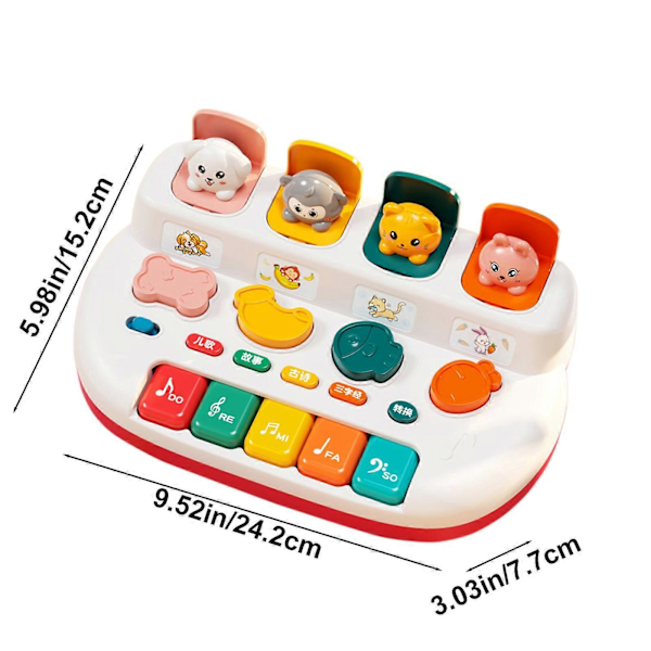 Multifunksjonelt Dyre-baby Piano - Pedagogisk (Leke-sett) Red