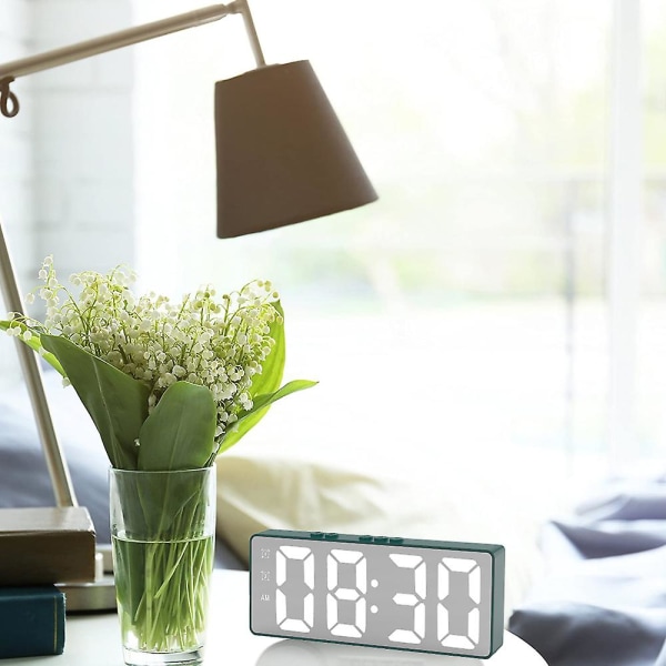 Digital väckarklocka Led klocka Sovrum Elektronisk skrivbordsklocka Lämplig för hem, sovrum, kontor svart green