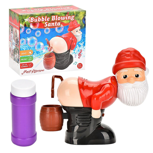 Rolig Tomte Automatisk Speed ​​Bubble Machine, Santa Claus Bubble Maker leksaksprydnader[HK]