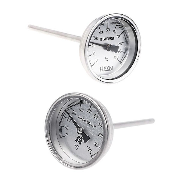 Bi-metallisk process-termometer i rostfritt stål 1/4PT-anslutning 50-300 100 degree