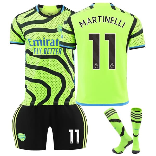 2324 Arsenalin vihreä vieraspaita ja nro 11 sukat MARTINELLI No.11 MARTINELLI L