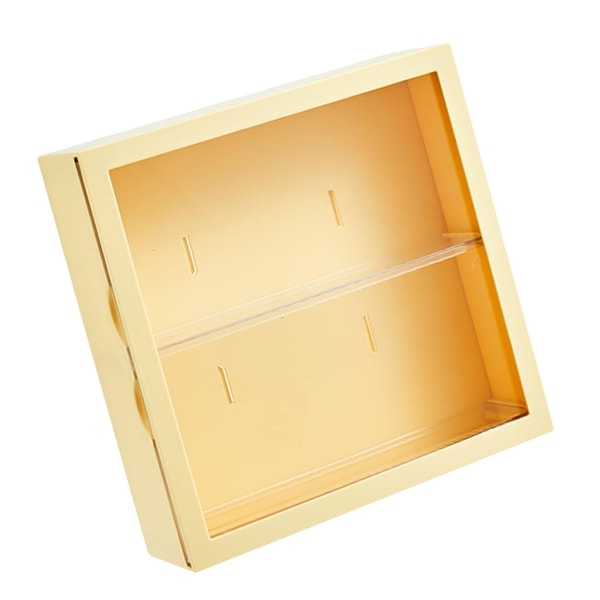 Väggmonterad skyltfönster Blind Box Figurer Display Case Hantverk Förvaringsställ Dammsäker Dockleksak Förvaringslåda Creamy Yellow